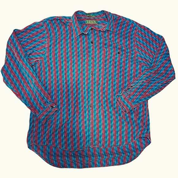 Vintage Levi's Southwestern Style Geometric Print Button Down Shirt Sz XL - Picture 2 of 10